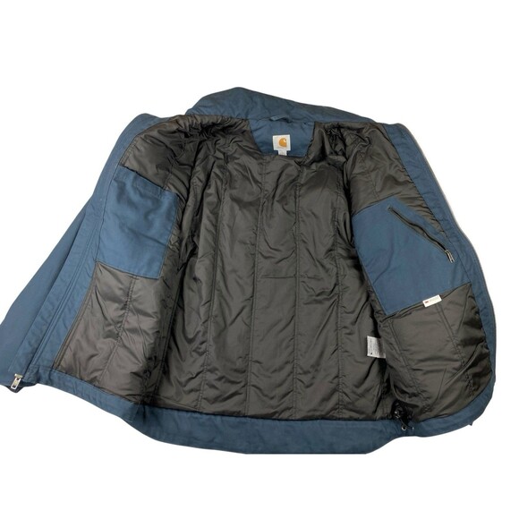 Carhartt Mens Quick Duck Jefferson Traditional Jacket Coat Navy Quilt Lined Sz L - Picture 4 of 16